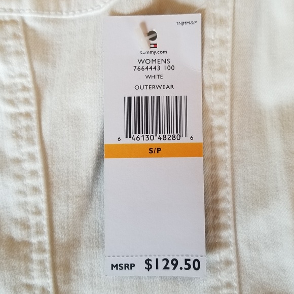 Tommy Hilfiger Jean Jacket Size Small White Gold - Picture 8 of 11